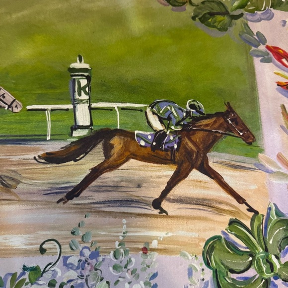 Floral Horse Racing Scarf by Unknown Brand - Multicolor - Picture 3 of 5